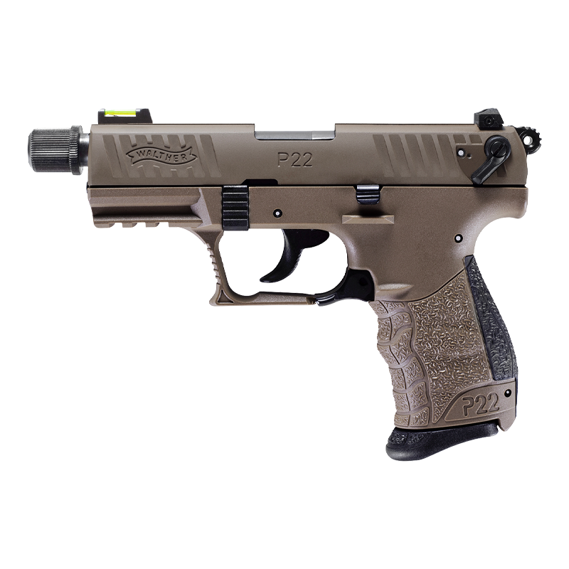 Pistola Semi-Auto P22Q 3.42” Tactical FDE Cal.22LR WALTHER
