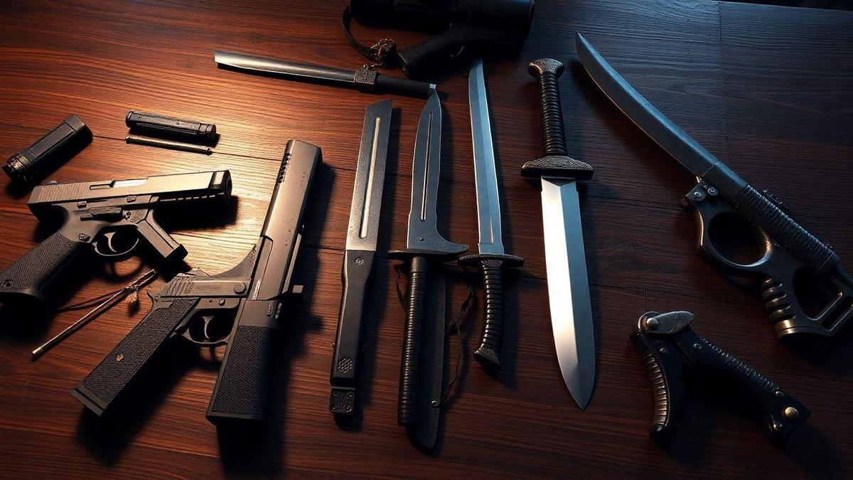 Tipos de armas disponíveis